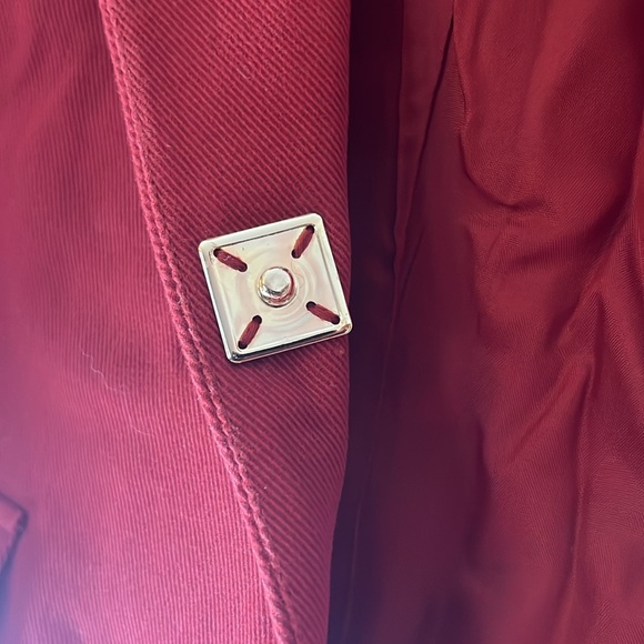 Jones New York red petite jacket metal snap - Picture 7 of 9